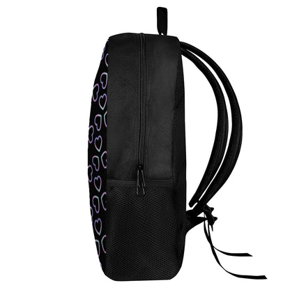Lights Heart Pattern Print 17 Inch Backpack