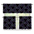 Lights Heart Pattern Print 3 Piece Kitchen Curtains