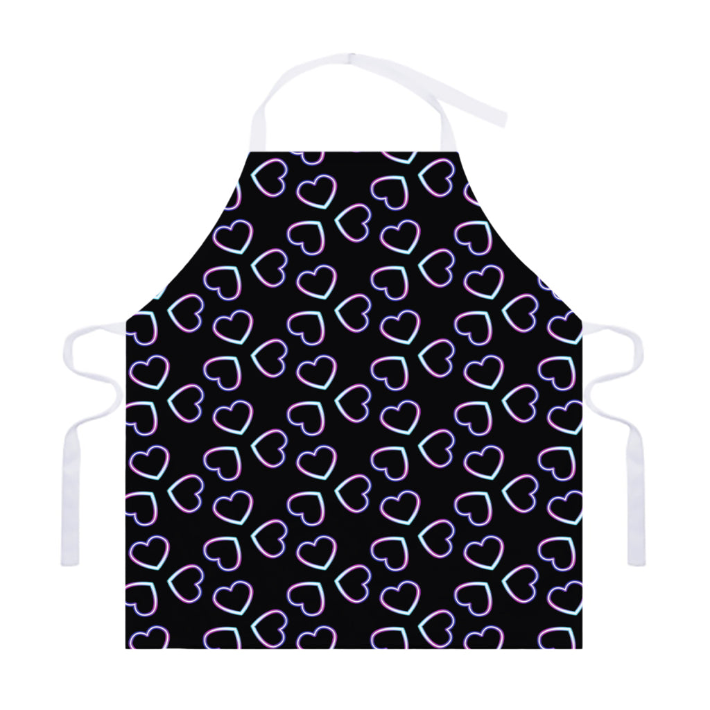 Lights Heart Pattern Print Adjustable Apron