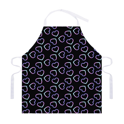 Lights Heart Pattern Print Adjustable Apron