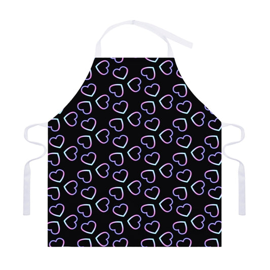 Lights Heart Pattern Print Adjustable Apron
