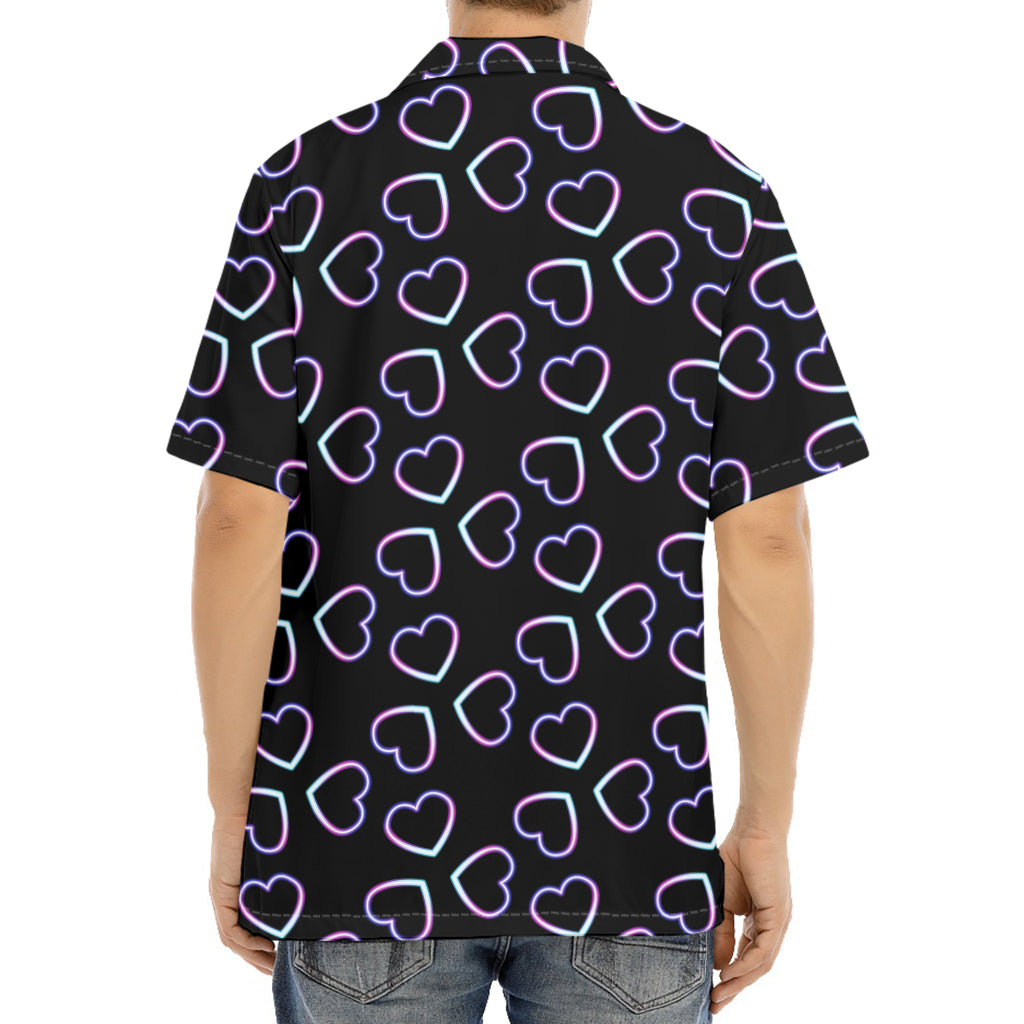 Lights Heart Pattern Print Aloha Shirt