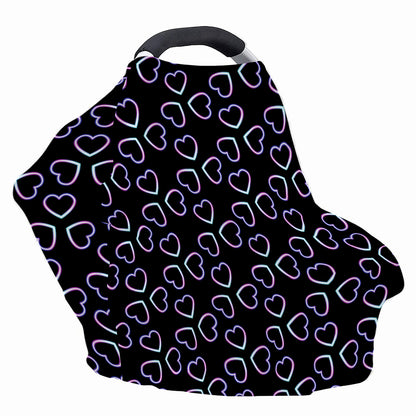 Lights Heart Pattern Print Baby Seat Cover