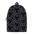 Lights Heart Pattern Print School Backpack