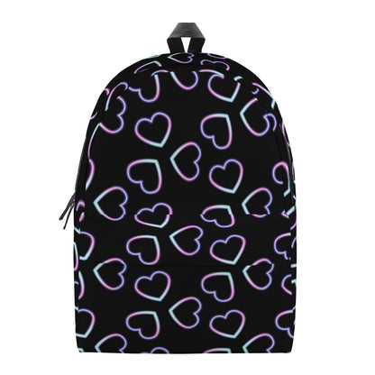 Lights Heart Pattern Print Backpack
