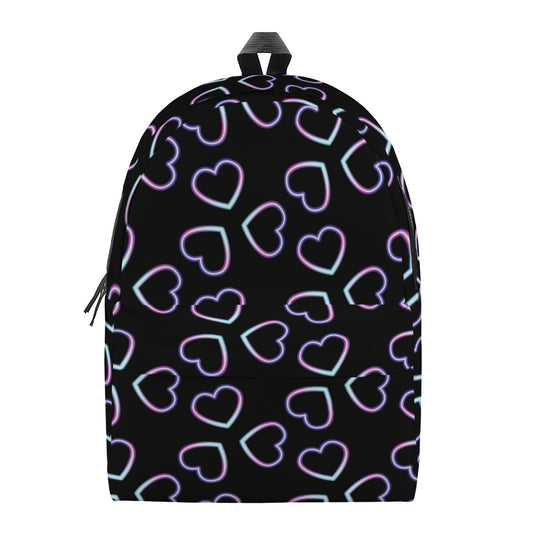 Lights Heart Pattern Print Backpack