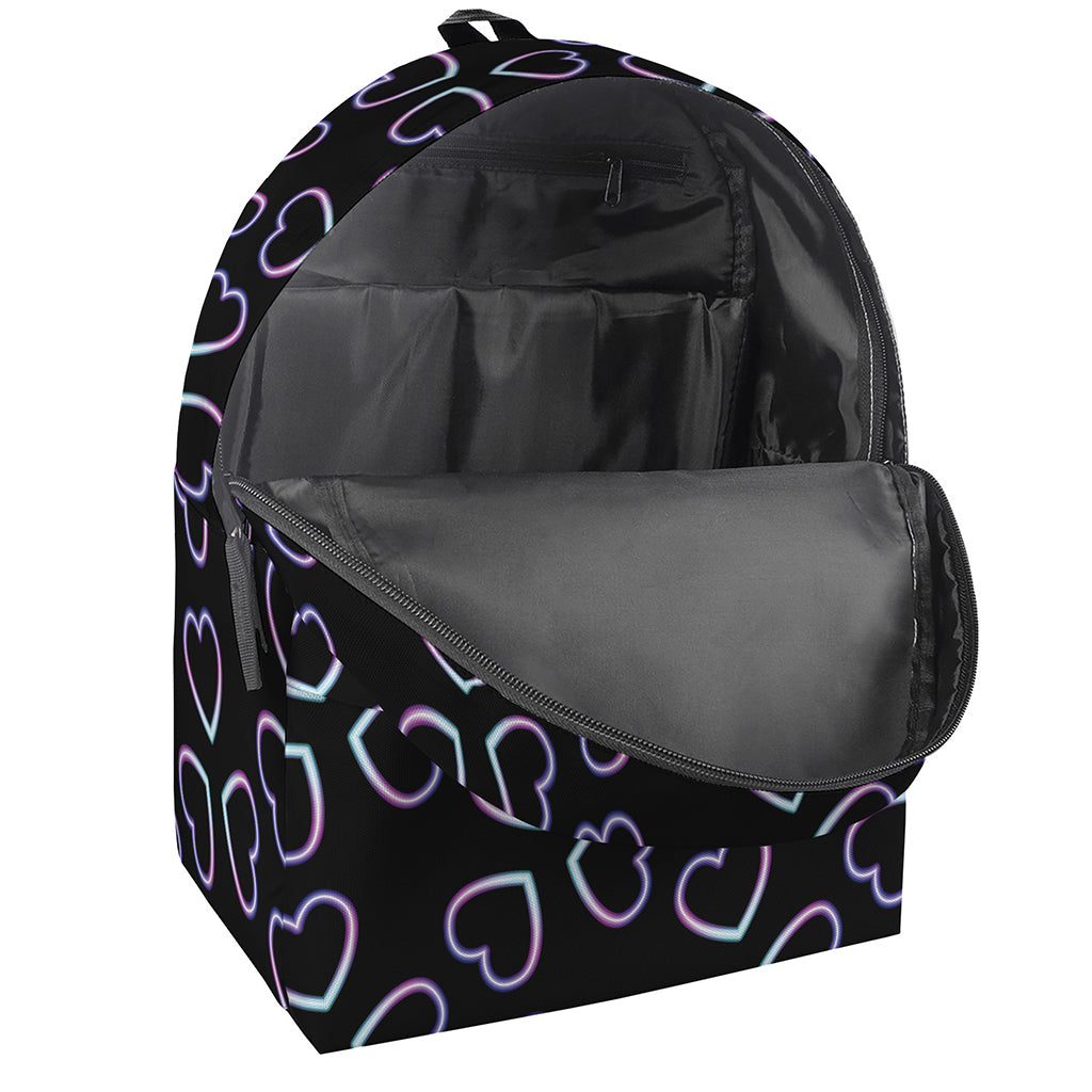 Lights Heart Pattern Print Backpack