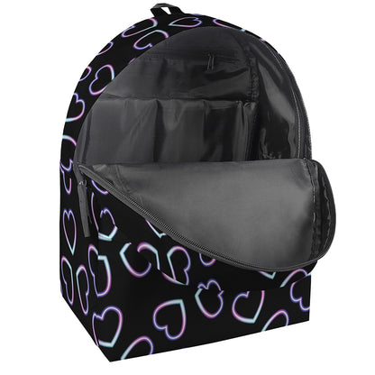 Lights Heart Pattern Print Backpack