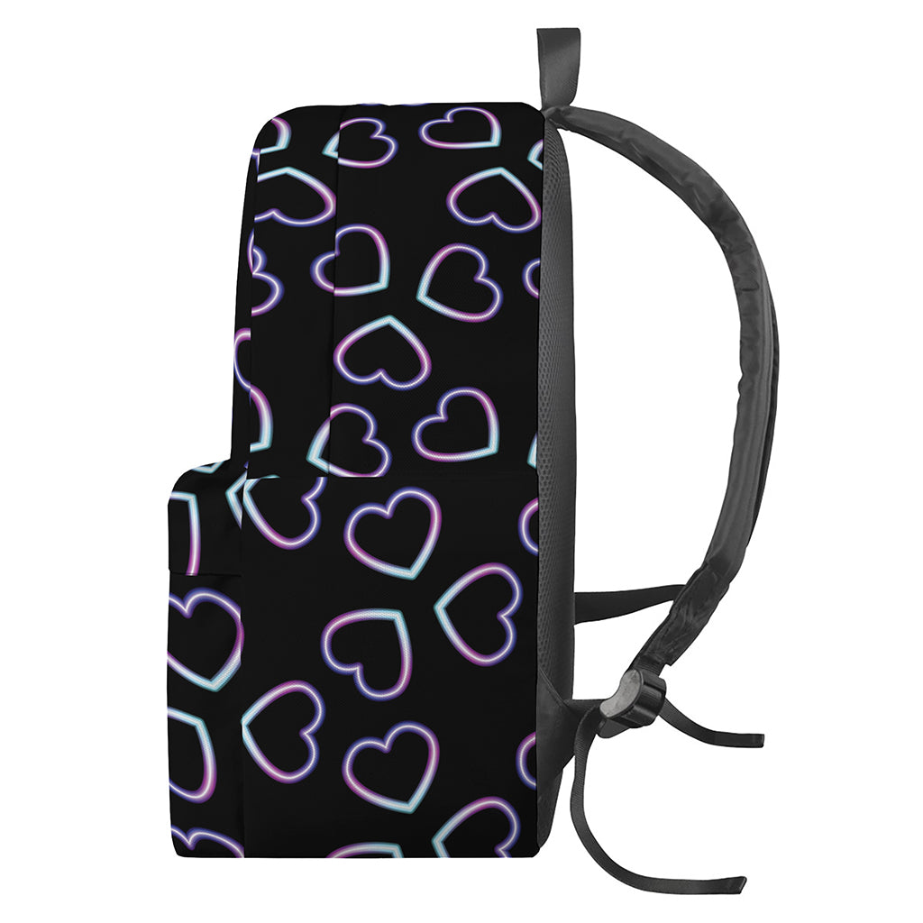Lights Heart Pattern Print Backpack