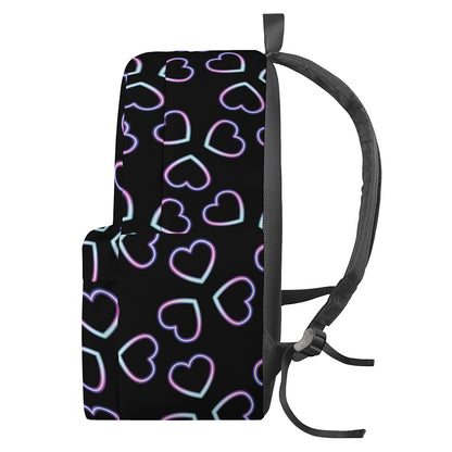 Lights Heart Pattern Print Backpack