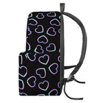 Lights Heart Pattern Print Backpack