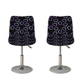 Lights Heart Pattern Print Bar Stool Covers