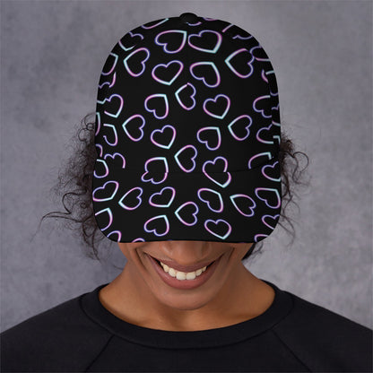 Lights Heart Pattern Print Baseball Cap