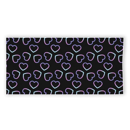 Lights Heart Pattern Print Beach Towel