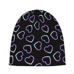 Lights Heart Pattern Print Beanie