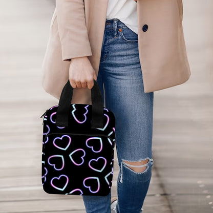 Lights Heart Pattern Print Bible Tote Bag