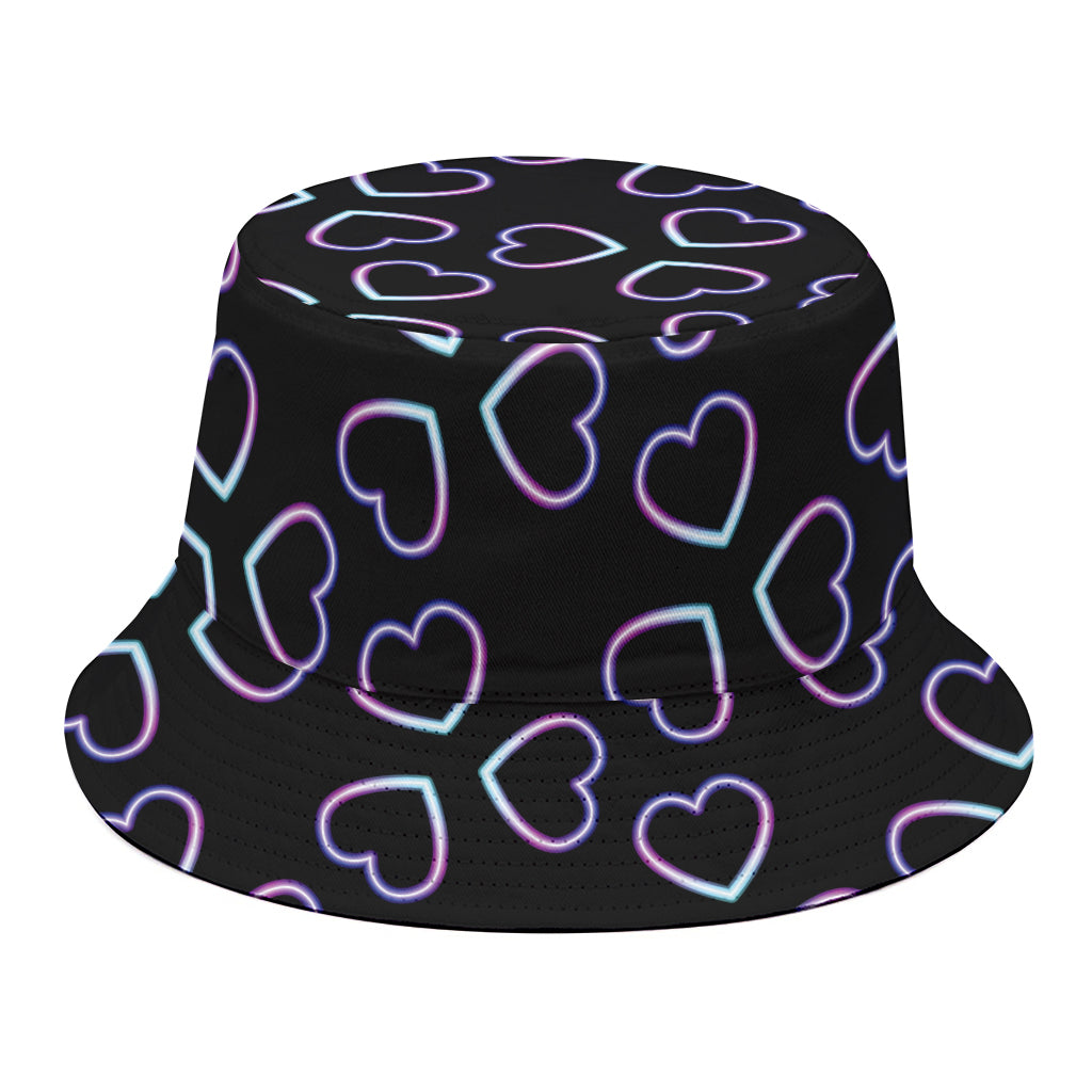 Lights Heart Pattern Print Bucket Hat