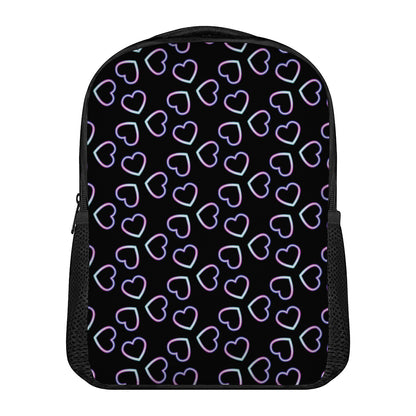 Lights Heart Pattern Print Casual Backpack
