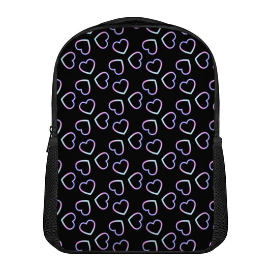 Lights Heart Pattern Print Casual Backpack