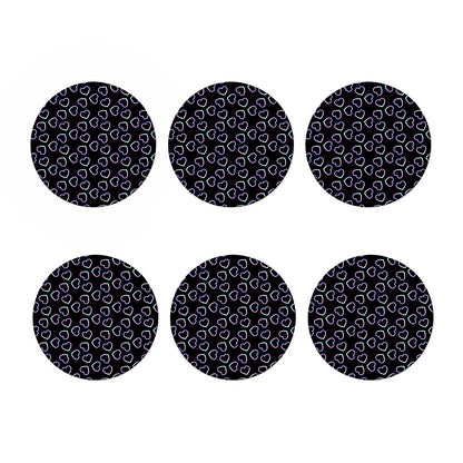 Lights Heart Pattern Print Coaster Set