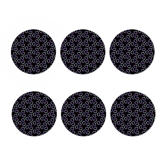 Lights Heart Pattern Print Coaster Set