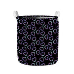Lights Heart Pattern Print Collapsible Laundry Basket