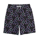 Lights Heart Pattern Print Cotton Shorts
