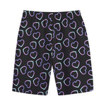 Lights Heart Pattern Print Cotton Shorts