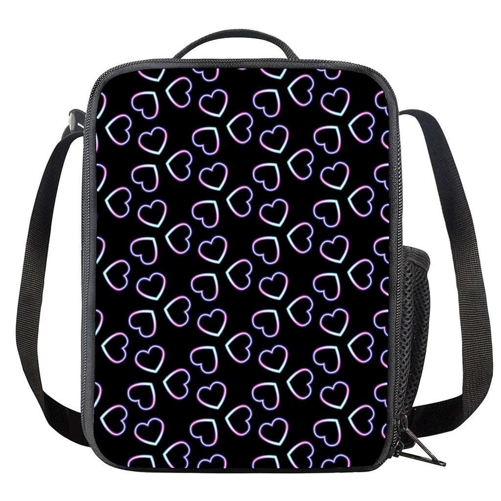 Lights Heart Pattern Print Crossbody Lunch Bag