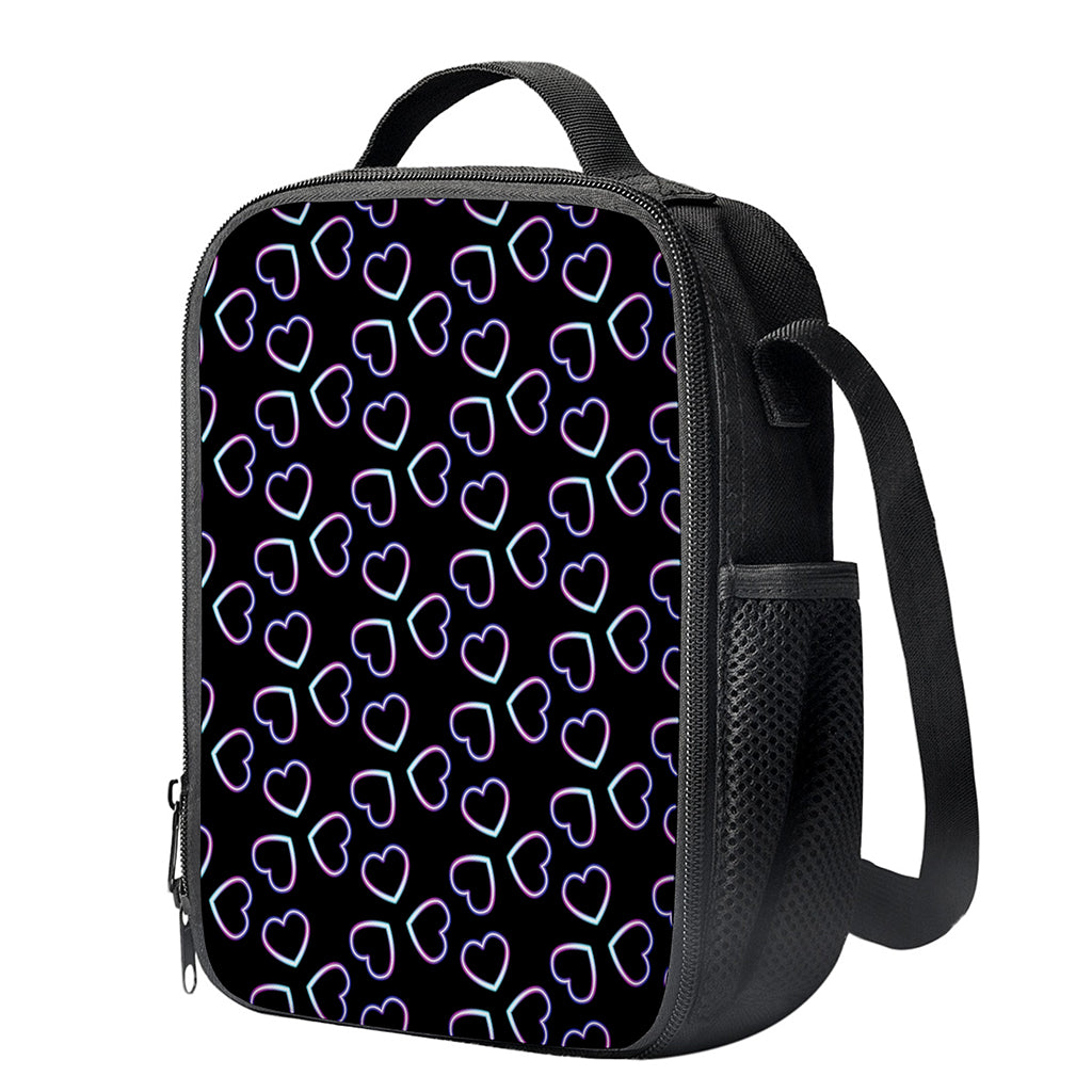 Lights Heart Pattern Print Crossbody Lunch Bag