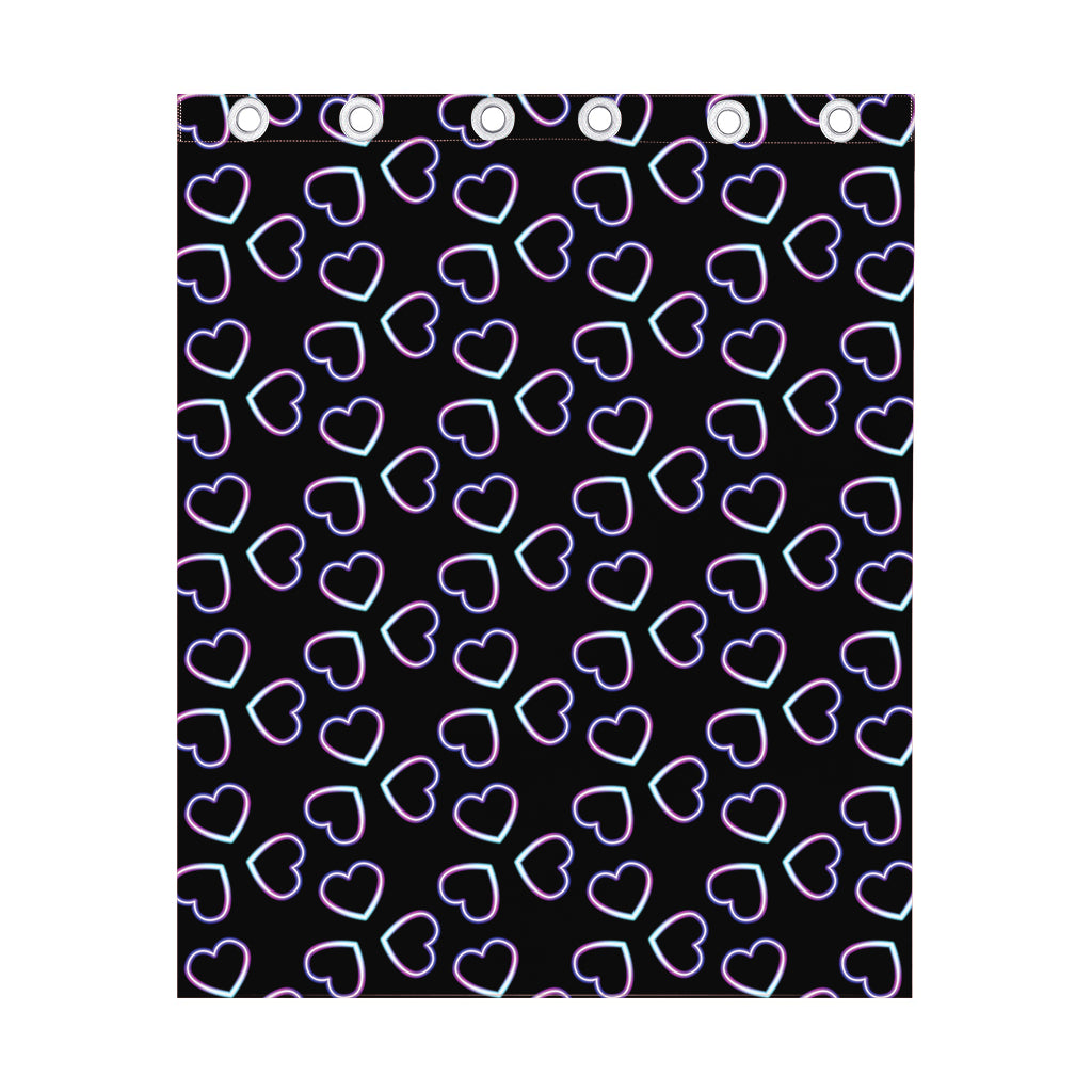 Lights Heart Pattern Print Curtain