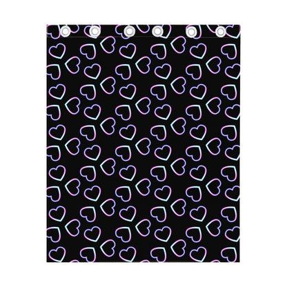 Lights Heart Pattern Print Curtain