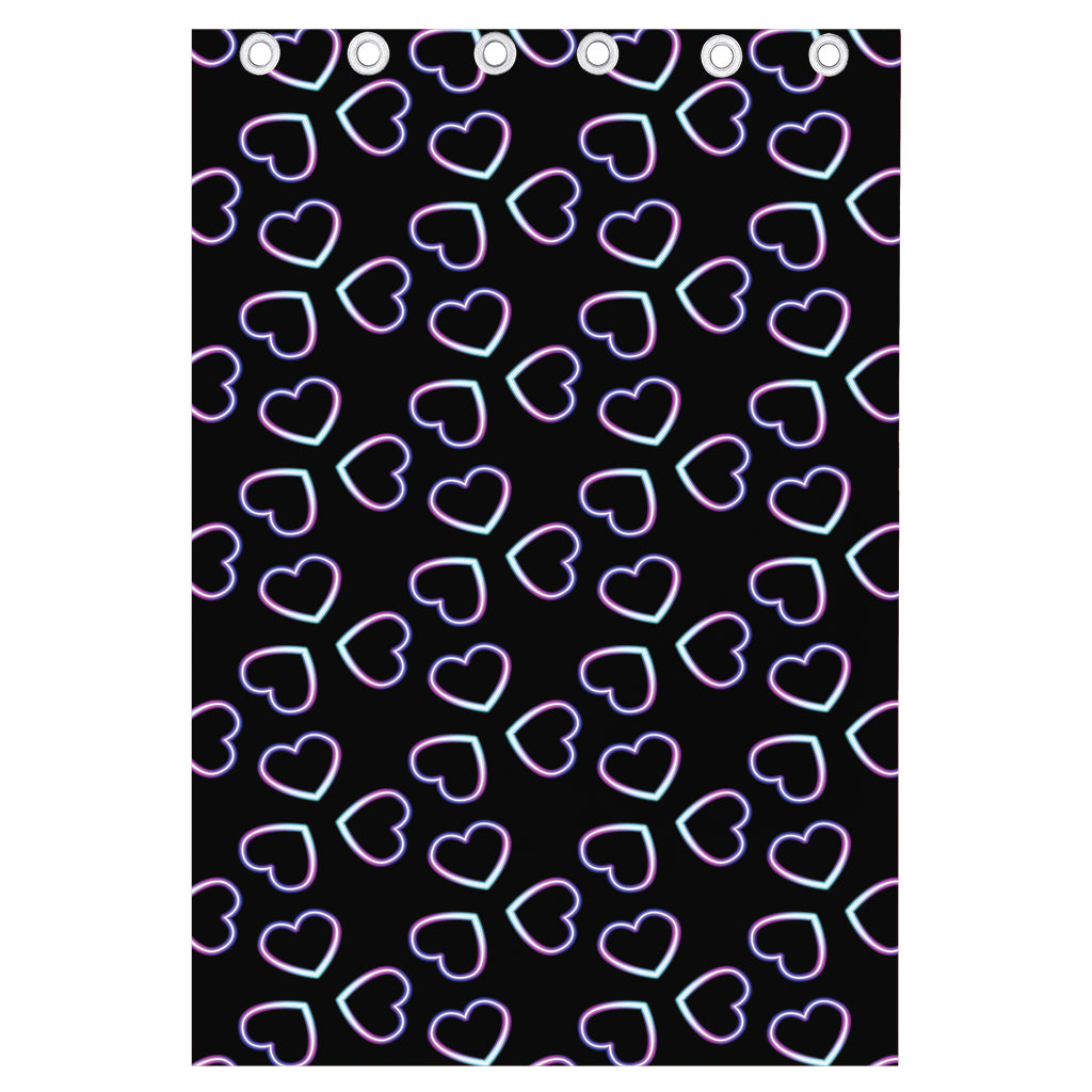 Lights Heart Pattern Print Curtain