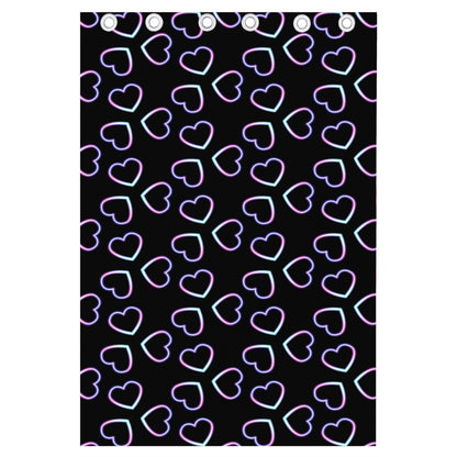 Lights Heart Pattern Print Curtain