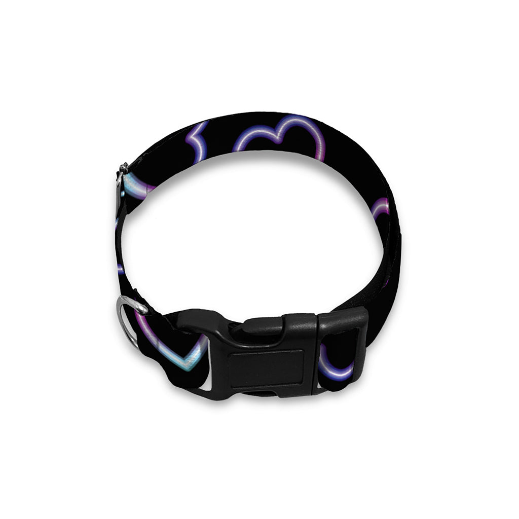 Lights Heart Pattern Print Dog Collar