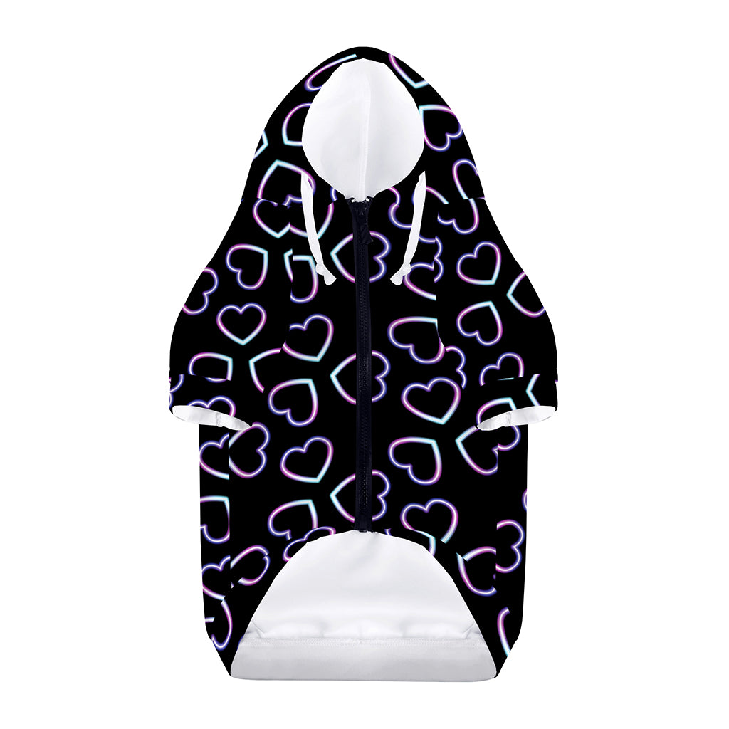 Lights Heart Pattern Print Dog Zip Up Hoodie