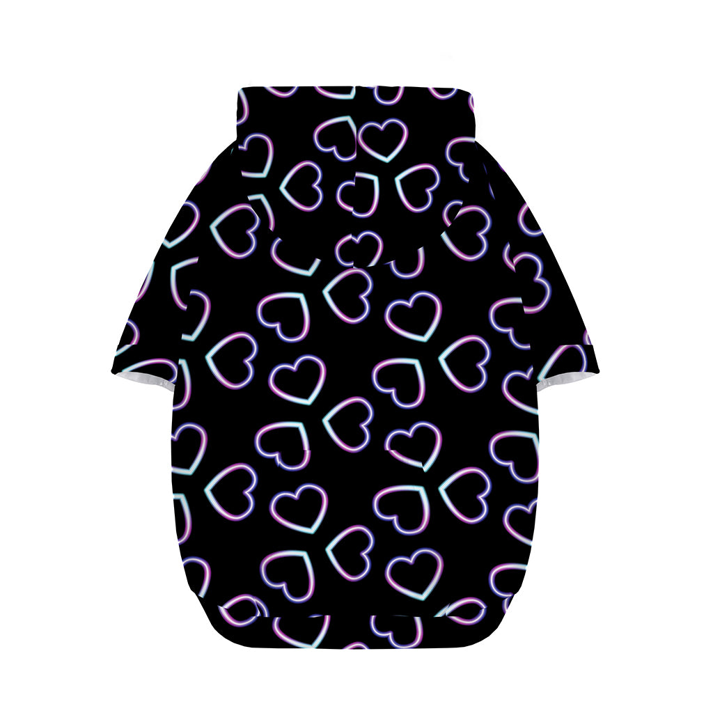 Lights Heart Pattern Print Dog Zip Up Hoodie
