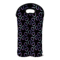 Lights Heart Pattern Print Double Neoprene Wine Tote