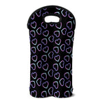 Lights Heart Pattern Print Double Neoprene Wine Tote