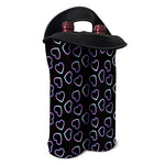 Lights Heart Pattern Print Double Neoprene Wine Tote