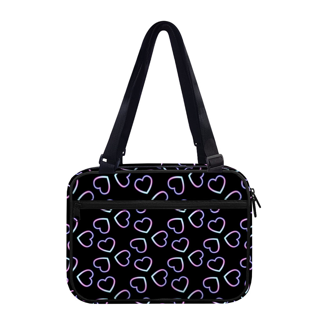 Lights Heart Pattern Print Double Strap Bible Bag