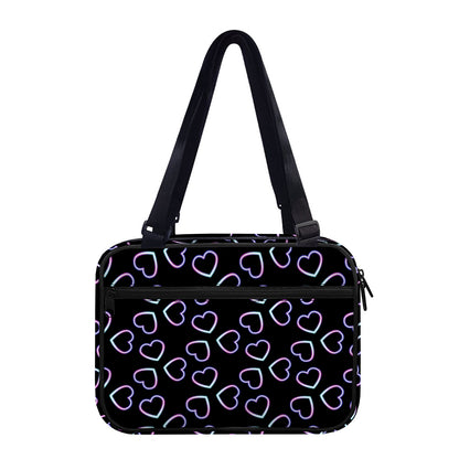 Lights Heart Pattern Print Double Strap Bible Bag