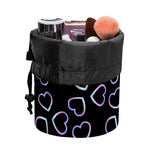 Lights Heart Pattern Print Drawstring Makeup Bag