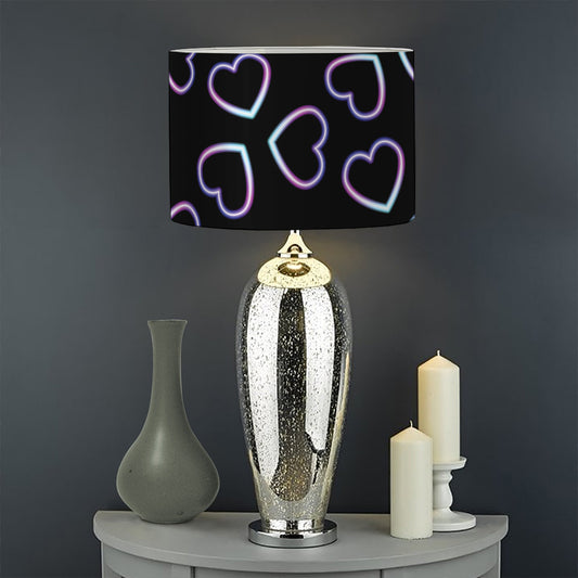 Lights Heart Pattern Print Drum Lamp Shade