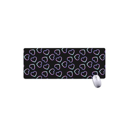 Lights Heart Pattern Print Extended Mouse Pad