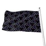 Lights Heart Pattern Print Flag