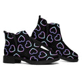 Lights Heart Pattern Print Flat Ankle Boots
