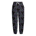 Lights Heart Pattern Print Fleece Lined Knit Pants