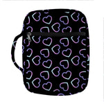 Lights Heart Pattern Print Front Pocket Bible Bag
