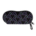 Lights Heart Pattern Print Glasses Case